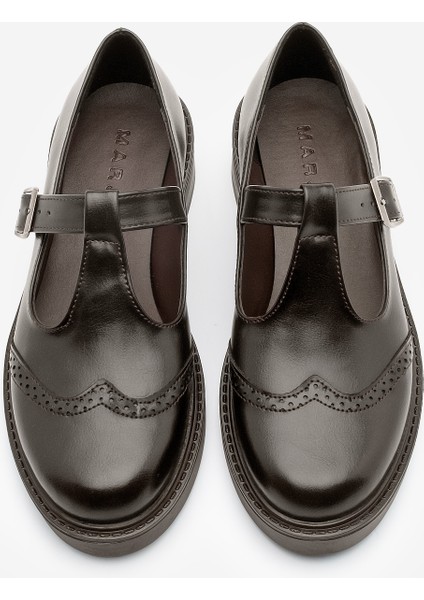 Kadın Loafer Çift Yüzlü Bantlı Günlük Ayakkabı Titra Kahve