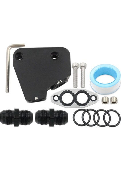 Gm Ls Ls1 Ls2 Ls3 Ls6 Ls7 Ls9 2005-2019 Corvettes C5, C6, C7 Alüminyum Adaptör Bloğu Için Motor Yağı Soğutucu Adaptör Kiti (Yurt Dışından)