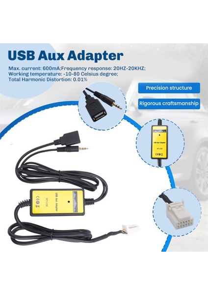 6 + 6pin Araba Radyosu Dijital USB Mp3 Arayüzü CD Değiştirici Adaptörü Toyota Lexus Corolla Serisi Için Girişte 3.5 mm Aux ile (Yurt Dışından) modelleri