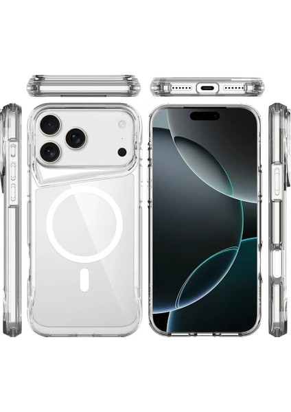 İphone 17 Pro Kılıf Lopard Magsafe Şarj Destekli T-max M-gsafe Kapak Sararmayan Telefon Kılıfı