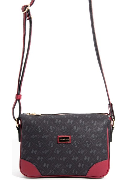 Siyah - Bordo SP784 Kadın Çapraz Çanta