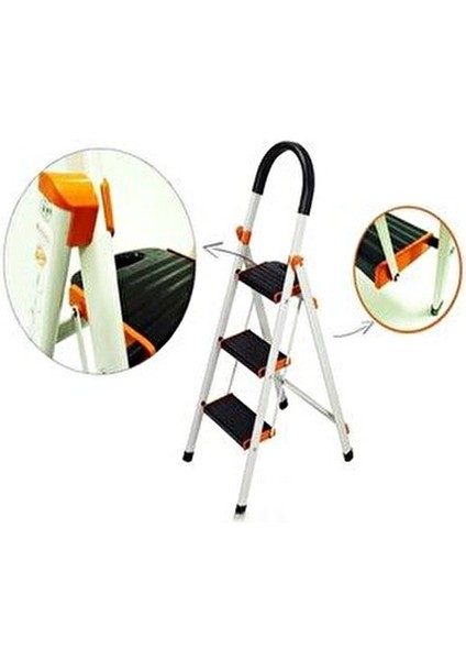 MM050 5 Basamaklı Çelik Merdiven Ergonomik Tasarım ve Kaymaz Basamaklarla fırsatları