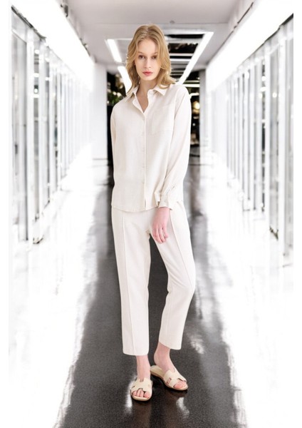 Yazlık Rahat Kadın Keten Takım modelleri