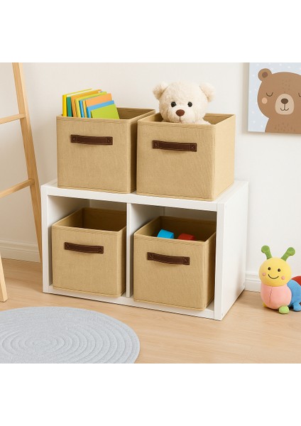 3 Adet Jüt Kapaksız Dolap Içi Çamaşır Oyuncak Düzenleyici Katlanır Saklama Kutusu Organizer 30X30X30 fiyatları