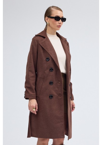 Kemer Detaylı Aksesuarlı Kaşe Kaban modelleri