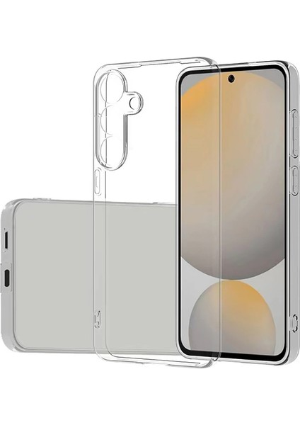 Samsung Galaxy S25 Fe Kılıf Lopard Kamera Korumalı Renksiz Şeffaf Esnek Silikon Kapak Süper