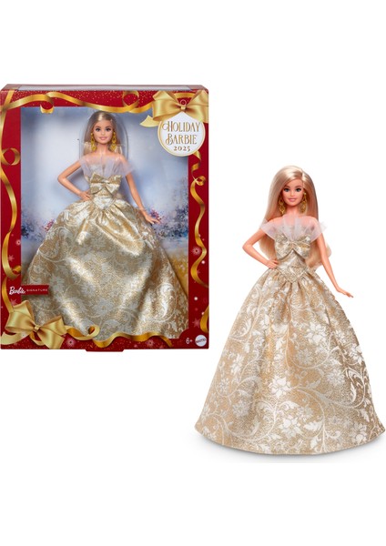 Barbıe® 2025 Mutlu Yıllar Bebeği Gümüş ve Altın Rengi Elbisesiyle Sarı Saçlı, Sezona Özel Koleksiyon Ürünü JBH95
