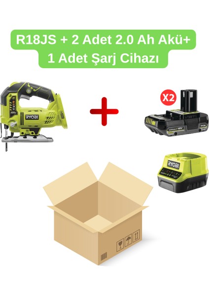 R18JS Akülü Dekupaj (Lithium Ion 18 V)+ 2 Adet 2.0 Ah Akü+ 1 Adet Şarj Cihazı