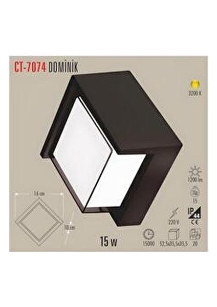 CT-7074 LED Bahçe Armatür 12w 3200K Gün Işığı IP65 Su Geçirmez 840 lm indirimleri