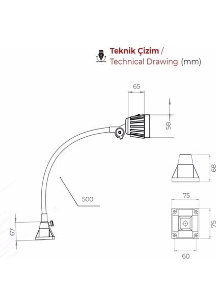 Endüstriyel Makina Aydınlatma Lambası Erc L-51-67 modelleri