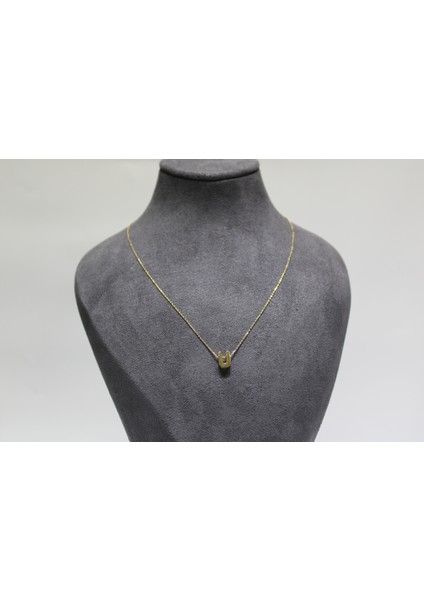 14 Ayar Altın Ü Harfi Kolye Zinciriyle Beraber