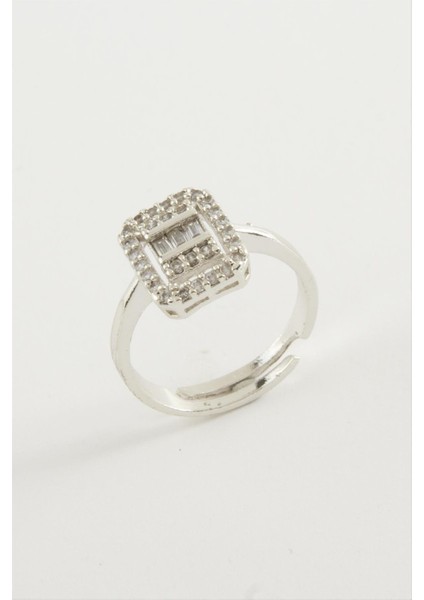 Allzey Baget Taşlı Yüzük-Gümüş Rengi fiyatları