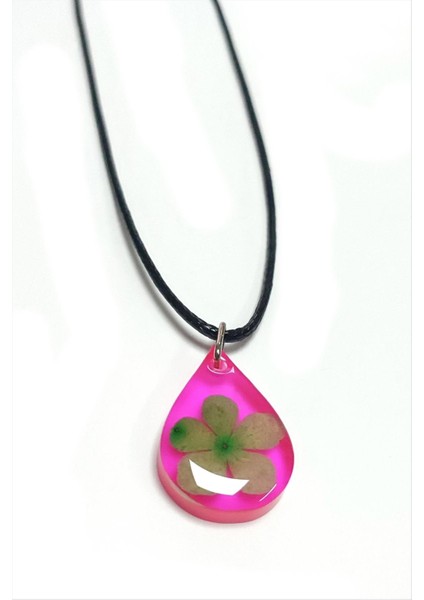 Allzey Kartopu Çiçeği Damla Epoksi Kolye-Pembe fiyatları