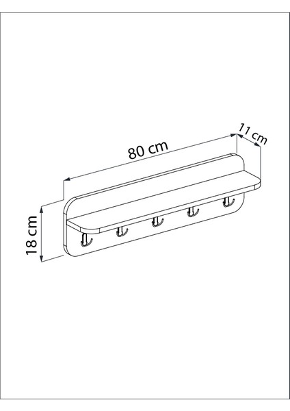 Ahşap Raflı Portmanto Duvar Askılığı Elbise Askılığı 70 cm indirimleri