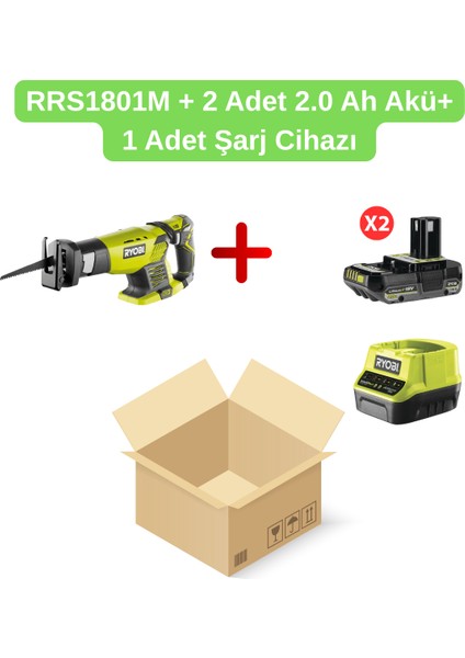 RRS1801M Tilki Kuyruğu Testere (Lithium Ion 18 V)+2 Adet 2.0 Ah Akü+ 1 Adet Şarj Cihazı