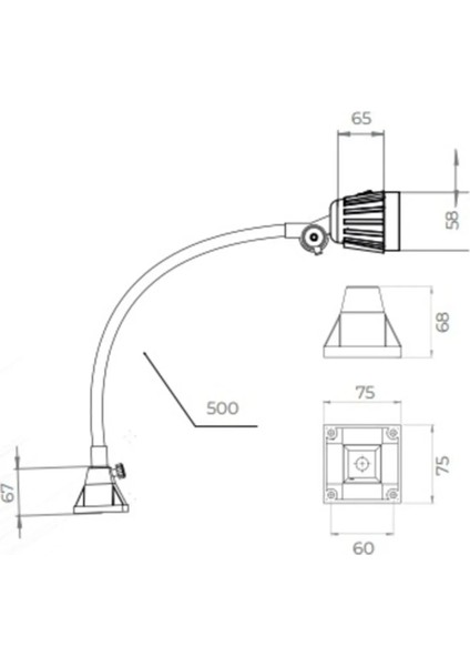 Endüstriyel Makina Aydınlatma Lambası Erc L-41-67 modelleri