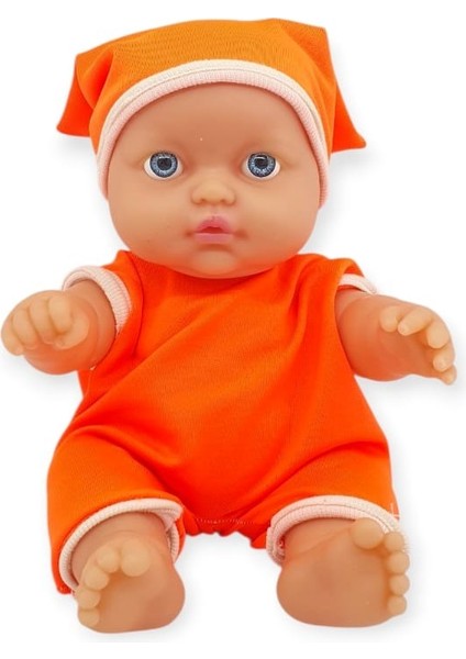 Kıyafetli Et Bebek 35 cm - LMN208 - Turuncu (Lisinya)
