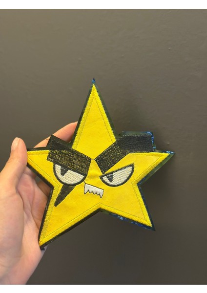 Deri Kızgız Surat Yıldız Arma Dikiş Aksesuarı 16X16 cm