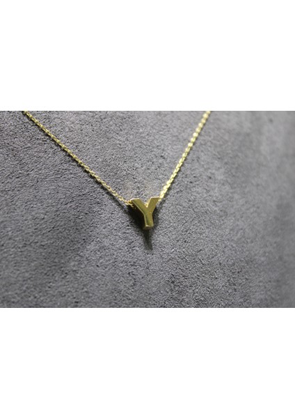 14 Ayar Altın Y Harfi Kolye Zinciriyle Beraber fiyatları