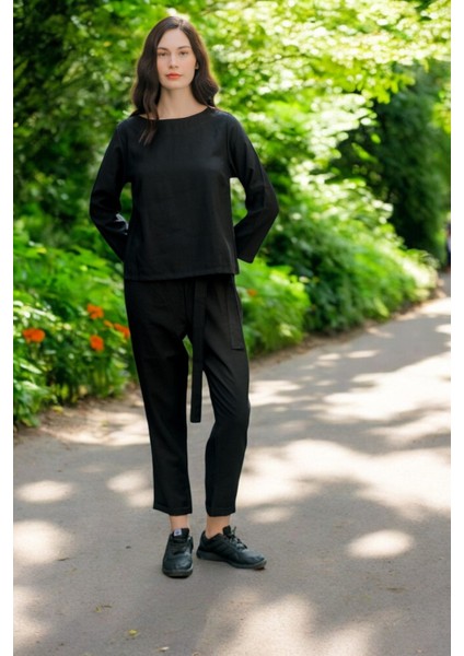 Yazlık Beli Kemerli Alt Üst Şık Keten Takım fırsatları