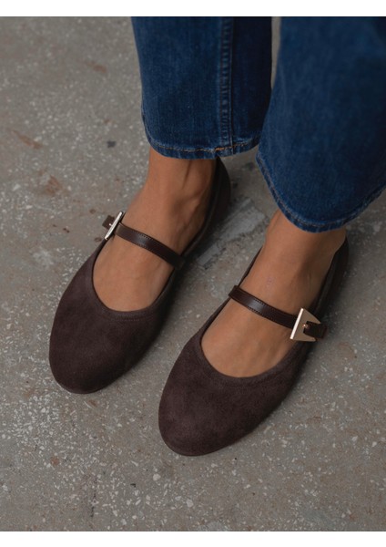 Rinda Kahve Süet Hakiki Deri Kadın Babet fırsatları