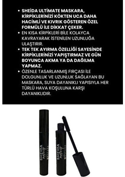 Myscara Unlimited Kirpikleri Uzatan ve Kalınlaştıran Büyük Boy Siyah Maskara modelleri