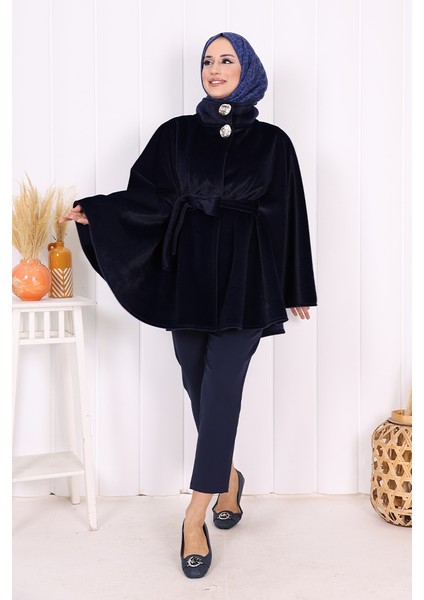 70060 Düğme Detaylı Panço Lacivert fiyatları