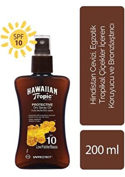 Koruyucu Yağ Spray SPF 10 Cilt İçin Nemlendirici Etki 200 ml fiyatları