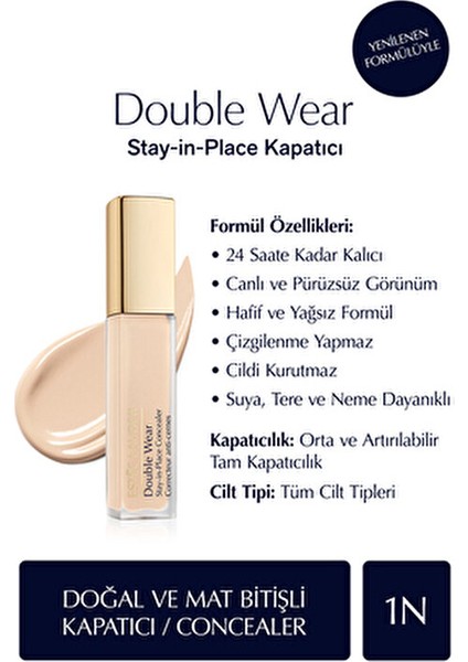 Double Wear Stay In Place Kapatıcı 1n 24 Saat Kalıcılık ve Yağ Kontrolü fiyatları
