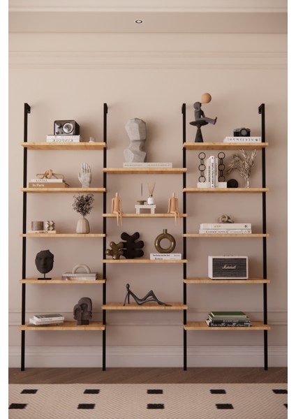 Dekoratif Tasarım Duvara Monte 14 Raflı Kitaplık Ofis-Salon-Ev Rafı- Kolay Kurulum- Ofis Rafı fırsatları