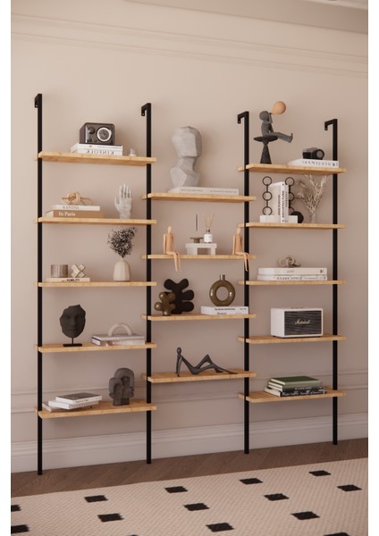 Dekoratif Tasarım Duvara Monte 14 Raflı Kitaplık Ofis-Salon-Ev Rafı- Kolay Kurulum- Ofis Rafı indirimleri