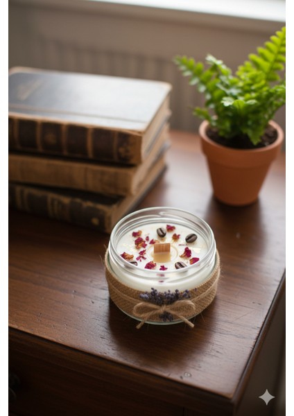 İskandinav Tasarımlı Kahve Çekirdekli Kahve Kokulu Dekoratif Mum