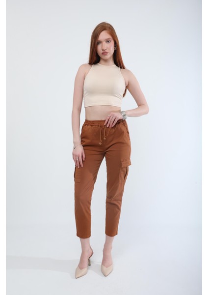 Beli Lastikli Kargo Cep Jean Pantolon