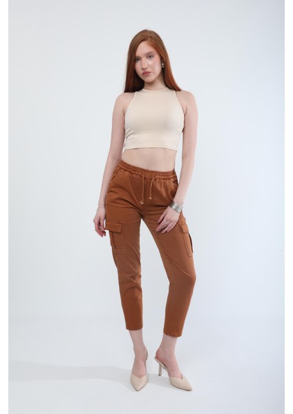 Beli Lastikli Kargo Cep Jean Pantolon
