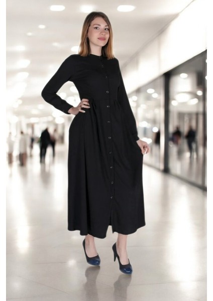 Günlük Tam Boy Keten Tesettür Elbise modelleri