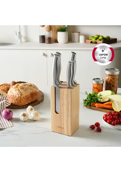 Samuray Force Standlı Japon Çeliği 6 Parça Bıçak Seti