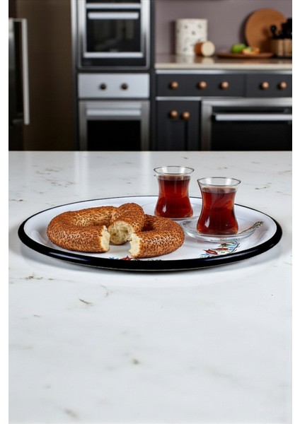 40 No Emaye Sini Sofra, Yemek Sunum Tepsi, Yer Sofrası Çinko ~38 cm indirimleri