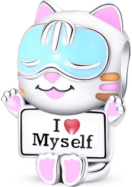 Kendimi Seviyorum Yazılı Gümüş Charm