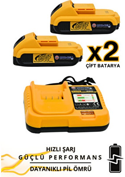 Şarjlı Matkap 21 V Darbeli Çift Li-On Akü 24 Parça Uç Hediyeli