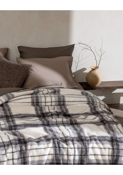 Varnelle Çift Kişilik Sherpa Battaniye - Ekru/antrasit fiyatları