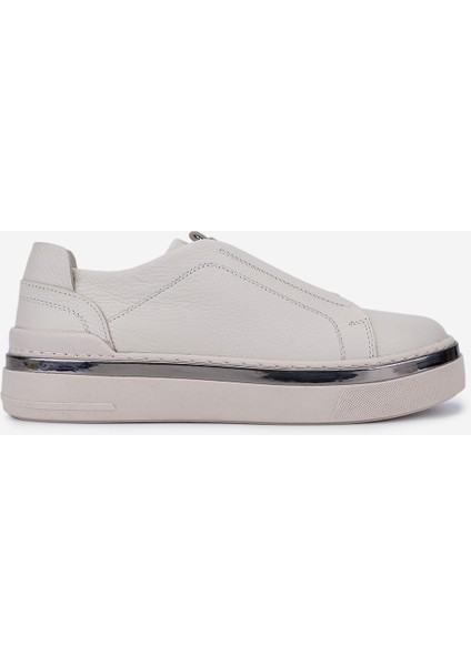 Kadın Hakiki Deri Kırık Beyaz Sneakers & Spor Ayakkabı 1116 410 Bn Ayk SK25-26 Off Whıte Fltr