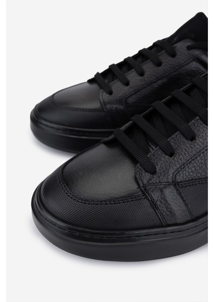 Erkek Hakiki Deri Siyah Sneakers & Spor Ayakkabı 1093 2025 Erk Ayk SK25-26 Sıyah Alkl modelleri