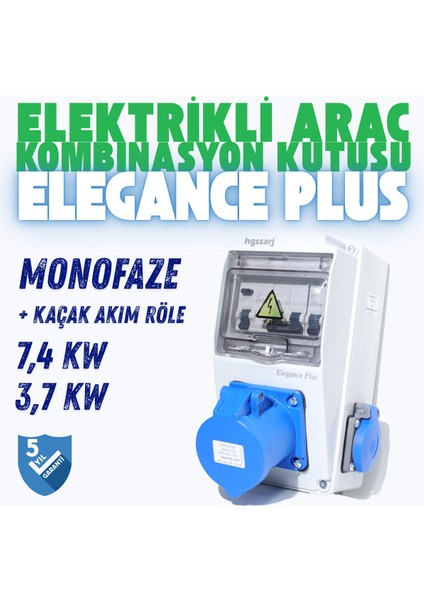 ''Elegance Plus'' Elektrikli Araç Kombinasyon Kutusu, Tesla Blue Adaptöre Uyumlu, V i k o/P a n a s o n i c