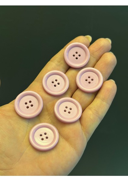 6 Adet Lila Renk Düğme Set Çap 2cm 50 mm