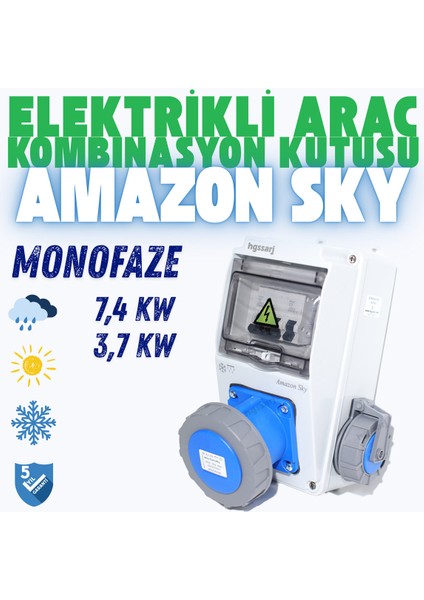 ''Amazon Sky'' Monofaze Elektrikli Araç Kombinasyon Kutusu, V i k o/P a n a s o n i c