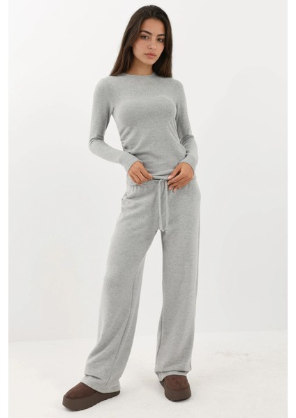 Kadın Yumuşak Dokulu Uzun Kollu Bluz Busem Collection Grey fırsatları