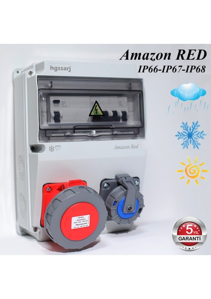 ''Amazon Red'' Elektrikli Araç Kombinasyon Kutusu, V i k o/P a n a s o n i c 5 Yıl Garanti modelleri
