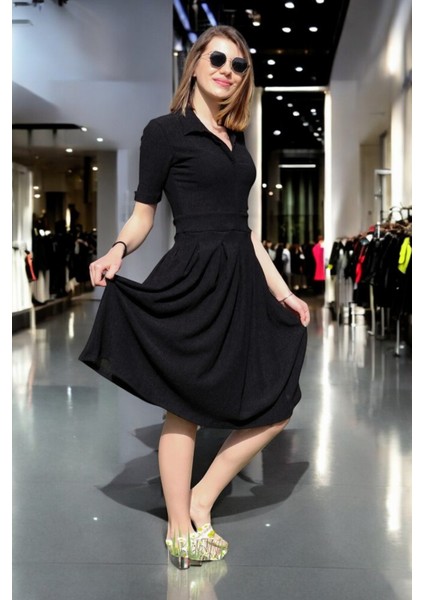 Günlük Keten Ofis Elbisesi modelleri