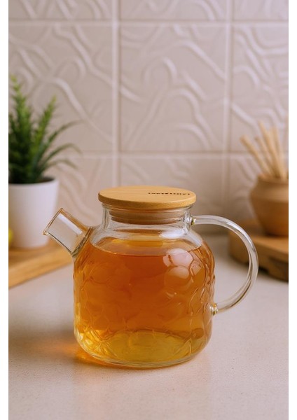 Juliet - Bambu Kapaklı Cam Demlik 1500ML