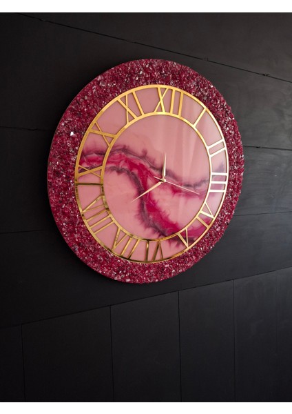 Duvar Saati - 50 cm - Modern Dekoratif Duvar Saati - Epoksi Duvar Saati - El Yapımı Duvar Saati - Şık Duvar Saati modelleri